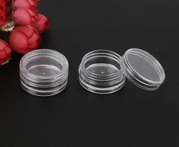 Prix d'usine! 10,000pcs / lot Récipient en plastique vide transparent Bocaux Pot 5 Grammes Cosmétique Crème Ombre À Paupières Ongles Poudre Bijoux