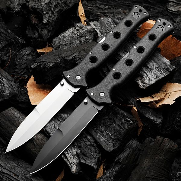 Prix usine 10ACXC Couteau pliant AUS10A Satin / Lame d'oxyde noir Griv-Ex Poignée en tôle d'acier inoxydable Survival Tactical Folder Knives with Retail Box