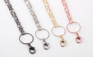 Groothandel 10 stks / partij Mix Kleuren DIY Legering Drijvende Ketting Ketting Fit voor Glas Levende Charms Medaillon Hanger