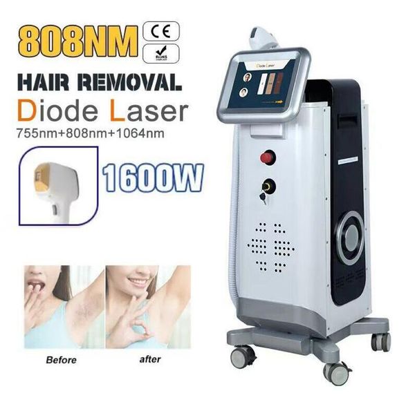 Prix usine 1600 watts Diodo Laser Ice 755nm 808nm 1064nm 3 longueurs d'onde diode laser épilation permanente indolore laser cheveux rajeunissement de la peau machine de beauté