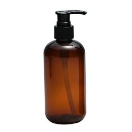 Fabrieksprijs 250ml 8oz HUISDIER Plastic Amber Shampoo Fles Douchegel Handdesinfecterend Handwas Vloeibare Cosmetische Lotion Pompfles Topkwaliteit