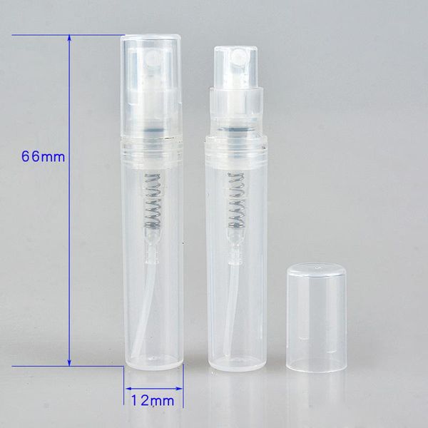 Prix usine 3 ml Bouteilles De Parfum En Plastique Vaporisateur Vide Petit Flacon Rechargeable De Parfum Pour L'échantillon D'eau 2000 Pcs / Lot