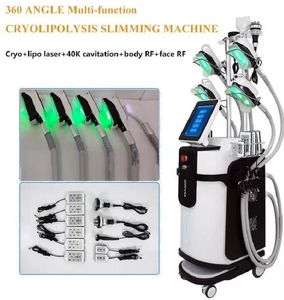 Factory Prijs 5 Handgrepen 360 Cryo Slimming Fat Freeze Machine RF Laser Cavitatie Gewichtsverlies Schoonheidsapparatuur Dubbele kin Handgreep Cryoskinys Cryotherapie Apparaat