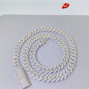 Factory Prijs 925 Sterling Silver 10mm VVS Moissanite Diamond Jewelry ketting Women Cuban Link Chain