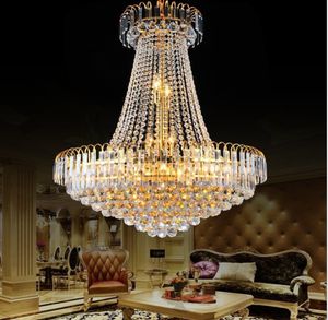 Golden Crystal Chandelier Light, French Crystal Ceiling Pendant Light