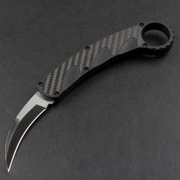 Couteaux Karambit à griffes D2, lame en fibre de Cabon + manche en alliage d'aluminium, couteau tactique de chasse au Camp, chasseur de primes, outils EDC, prix d'usine