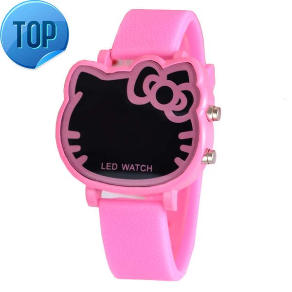 Precio de fábrica lindo gatito niños LED relojes digitales correa de gel de sílice reloj inteligente deportivo para niñas regalo de cumpleaños reloj