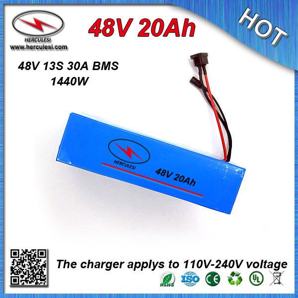 Prix usine batterie de vélo électrique 48V 20Ah batterie de vélo électrique batterie au lithium-ion avec boîtier en PVC intégré BMS + chargeur
