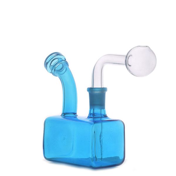 Prix d'usine Bong en verre Pipe à fumer Narguilé Pipe à eau Dab Rig 14mm Joint Carré Recycleur Cendrier pour Concentré de Cire Dabber Outil de Fumer