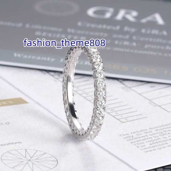 Prix usine glacé 1.2mm vvs moissanite diamant pleine éternité S925 argent passe diamant testeur D couleur moissanite pinky anneaux