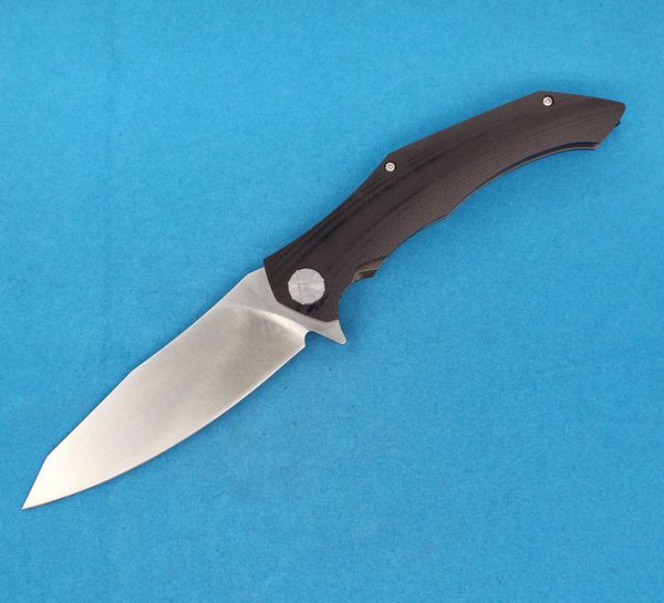 Precio de fábrica M3352 Cuchillo plegable con aleta D2 Hoja satinada G10 con mango de acero EDC Navajas de bolsillo Arandela con rodamiento de bolas Herramientas de supervivencia al aire libre