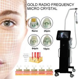 Precio de fábrica Máquina antienvejecimiento por radiofrecuencia con microagujas para tensar la piel Estrías Mejorar el dispositivo antiarrugas RF dorado con microcristales