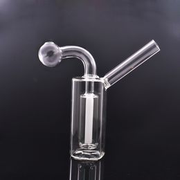 Precio de fábrica Mini Pocket Glass Oil Burner Bong para plataformas petroleras Tuberías de agua Small Dab Rig Ash Catcher Recycler Smoking Pipe Dhl Free