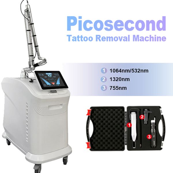 Prix usine ND Yag Picoseconde Laser Rajeunissement de la peau Machine de beauté Enlèvement de pigments de tatouage Équipement de soins de la peau Traitement de poupée noire 532nm 755nm 1064nm 1320nm