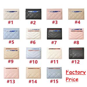 Factory Prijs Nieuwe modekaarthouders Caviar Woman Mini Wallet Designer Pure Color Echt lederen Pebble Textuur Luxe zwarte portemonnee multi soorten bouillon