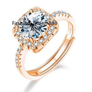 Prix usine Pass testeur de diamant VVS coussin coupe ronde pierre précieuse Moissanite bague de mariage pour les femmes 925 argent véritable bijoux fins