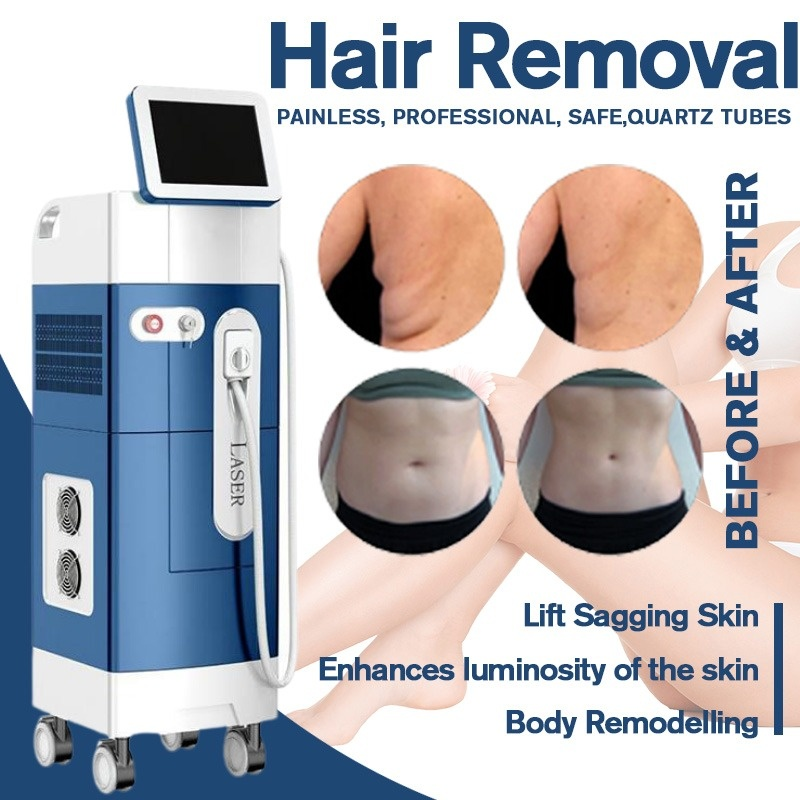 Professionell diodlaser 755nm 808nm 1064nm Hårborttagning Alexandrit Ice Platinum Equipment