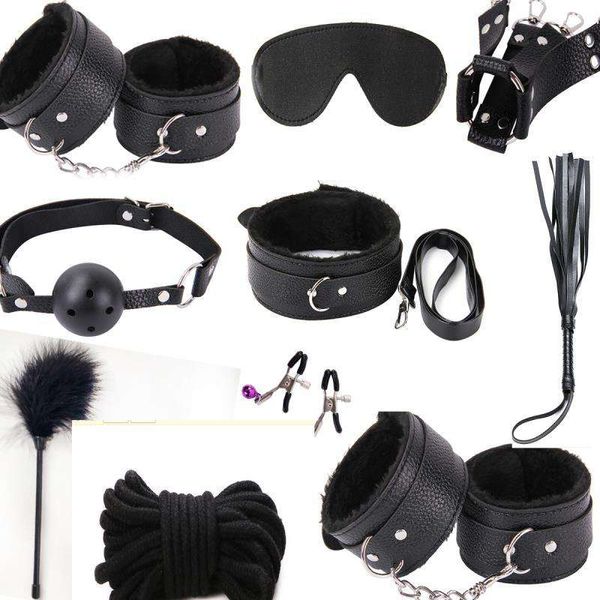 Precio de fábrica SM bondage moderación 10 piezas Bed Bondage Kit BDSM Fetish toy