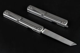 Fabrieksprijs groothandel high-end kogellager vouwmes D2 satijn tanto mes tc4 titanium legering + koolstofvezel handvat EDC zakmessen