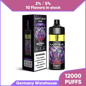 Precios de fábrica vape 5% cigarrillo electrónico desechable 12k puff Almacén de la UE entrega rápida redbull ice 10 sabores Kiwi Maracuyá Guayaba