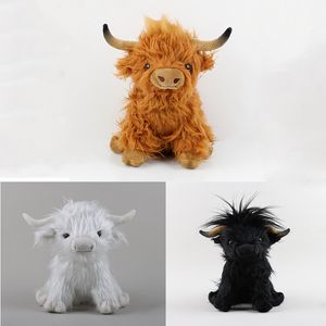 Fabrieksprijzen groothandel 25cm 3-kleuren Schotse Hoogland Koe knuffels knuffels vee favoriete cadeaus voor kinderen