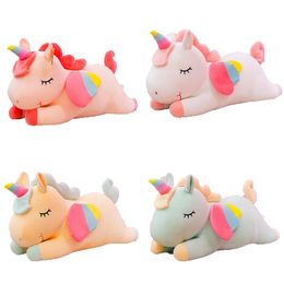 Prix d'usine en gros 4 couleurs 30cm Rainbow Unicorn Toys Toys Cartoon Poupées périphériques Cadeaux d'oreiller pour enfants