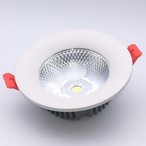 Produit d'usine coquille blanche 15W Dimmable chaud froid COB Led vers le bas lumière plafonnier encastré lampe AC85-265V CE