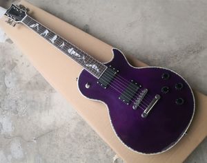 Factory Purple Electric Guitar met vaste brug, kleurrijke parelbinding, aanbiedt logo/kleuraanpassing