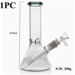 Venta al por menor de fábrica de 8 "de altura, pequeño, transparente, de alta calidad, de vidrio, para agua, pipa de tabaco, vaso transparente para cachimba con recogedor de hielo, pipa para cachimba