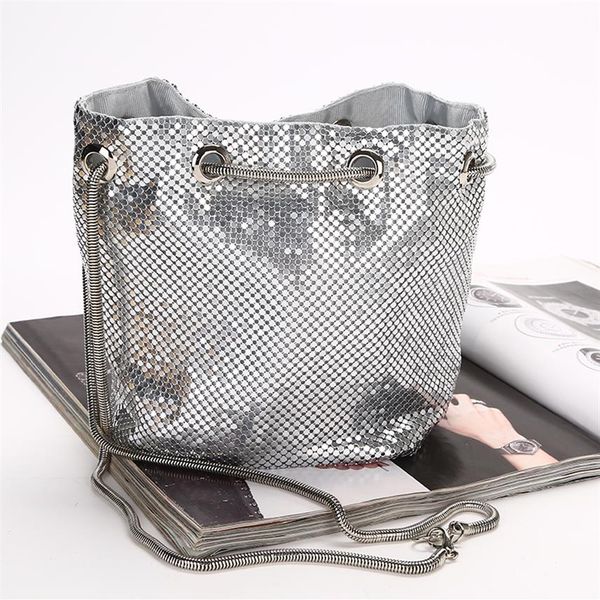 Factory Retaill Toda la marca nueva hecha a mano bonita hoja de aluminio bolso de noche tubbiness embrague para banquete de boda fiesta pormMor288W