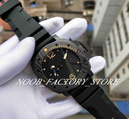 Watch de l'usine de moi 47 mm Black Face Rubber Strap Super 00616 Mouvement mécanique Automatique Lumineuse Wristwatch Fashion Mens 4956181