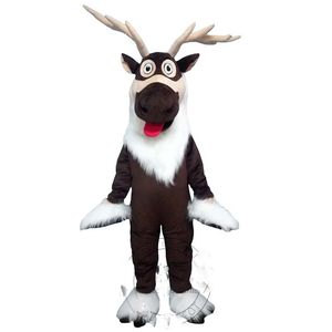 Vente d'usine Taille adulte Costume de mascotte de renne de Noël Fête d'anniversaire Anime Robe à thème de dessin animé Halloween Outfit Costume de déguisement