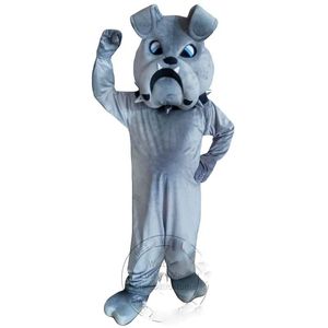 Factory Verkoop volwassen maat grijs bulldog mascotte kostuum verjaardagsfeestje anime cartoon thema jurk halloween outfit fancy jurk suit