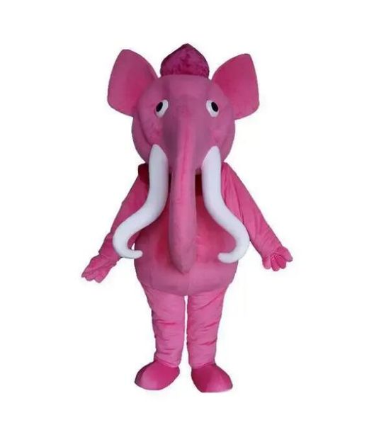 Usine vente chaude rose éléphant personnage mascotte Costume tenues taille adulte dessin animé animal mascotte costume pour carnaval Festival Commerci