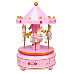 Factory Sales Birthday Cake Baking Merry-Go-Round Music Box Carrousel Decoration Wind-Up Toys