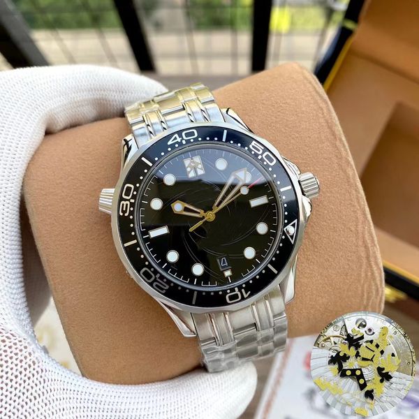 Ventas de fábrica Relojes marinos Relojes de movimiento Relojes mecánicos automáticos de mar Patrón de onda Dial impermeable Reloj luminoso Relojes maestros de alta calidad