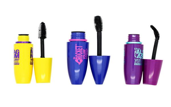 Factory Vendre le mascara bleu jaune violet Mascara imperméable Cosmetics Volume Volume Express Mascara colossal Mascara noir pour les yeux Make4778358