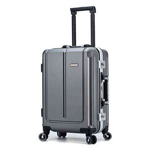 Usine Source rétro cadre en aluminium valise roue universelle mot de passe valise d'embarquement chariot unisexe J220707
