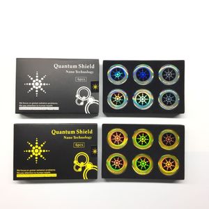 Fabrieksvoorraad QS Quantum Shield Custom Gold / Silver Cell Phone Anti Radiation Sticker voor iPhone XS Max Galaxy S10 Plus