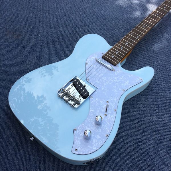 Magasin d'usine Pink Blue Custom Shop Matériel chromé Guitare électrique Guitarra