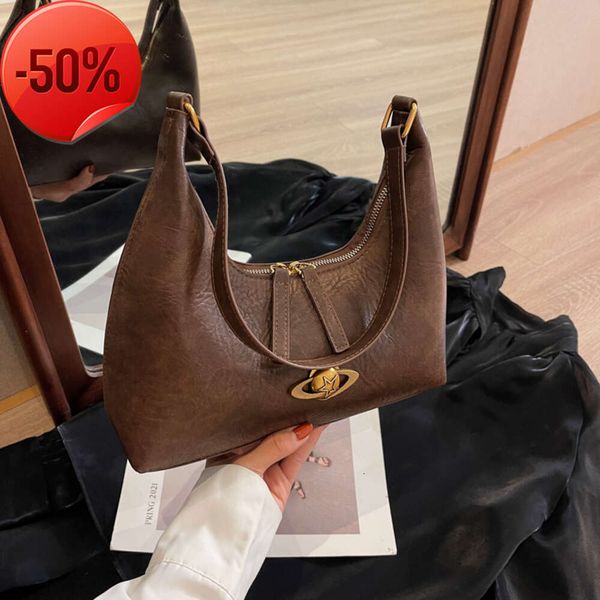 Tiendas de fábrica, bolso americano para axila, bolso con textura para mujer, bolso de hombro personalizado Maillard, otoño 2024