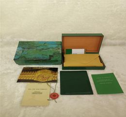 Boîtes de fournisseur d'usine verte de luxe avec boîte d'origine Papier de montre en bois Portefeuille Boxescases