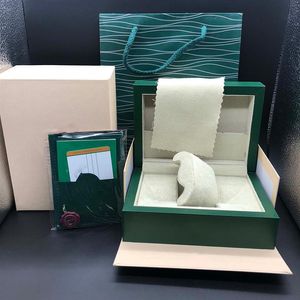 Fournisseur d'usine de haute qualité boîte verte papiers cadeaux montres boîtes sac en cuir carte pour 116610 116660 116710 116613 116500 montres 2961