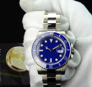 Proveedor de fábrica Reloj de pulsera para hombre de oro blanco de 18 quilates de lujo de 40 mm con esfera azul y bisel de CERÁMICA 116619 Reloj de zafiro con movimiento automático de acero