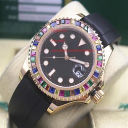 Fournisseurs d'usine Salles de bracelet Sapphire Verre 40mm 116655 Black Diamond Diamond Mechanical Mens Mens's Watch Match 2262