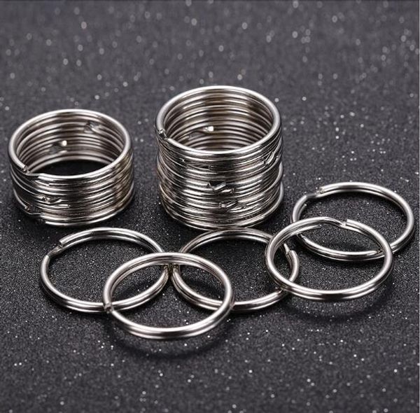 Suppression d'usine 1000pcs / lot 25 mm Round Split Key Rings Double boucle Keychian Metal Plating Nickel Wholesale