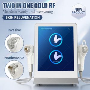 Suministro de fábrica 2 en 1 Gold Rf Microneedle Cuidado de la piel Lifting facial Equipo de salón de belleza antienvejecimiento Rf Microneedle