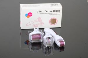 Suministro de fábrica 3in1 Kit Derma Roller 180 600 1200 Agujas Micro Needle Skin Roller Dermatology Therapy Microneedle Dermaroller 3in1