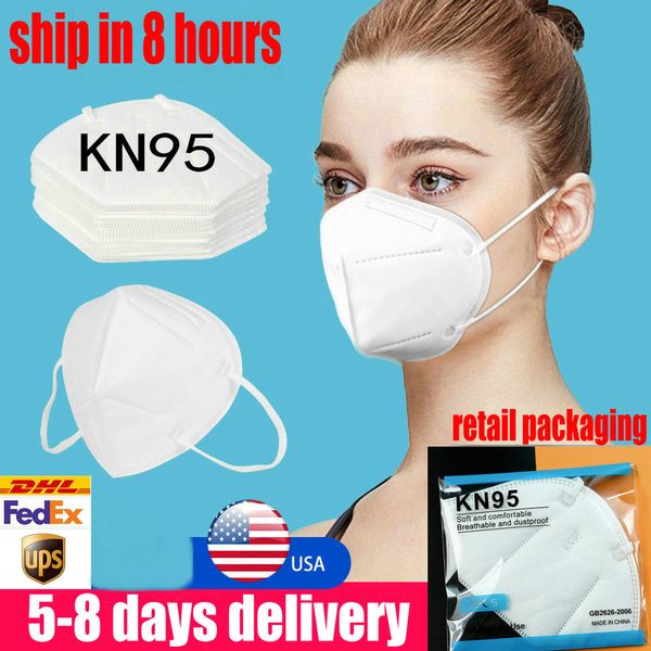 Masque KN95 KF94 FFP2 multicolores anti-poussière 5 couches de protection Filtration à 95% Masque facial Nanomatériaux noirs Ruban de grande taille Expédié en 12 heures Mascherina Mascarilla