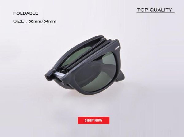 Factory Top Quality Classic 50mm Square Pliable Sun Glasses Men Femmes Femmes surdimensionnées surdimensionnées 54 mm Drive Designer Pliage Lens MAT4483676